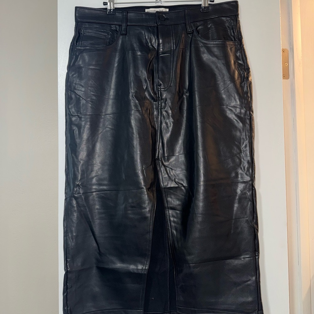 Abercrombie & Fitch Black Leather Skirt